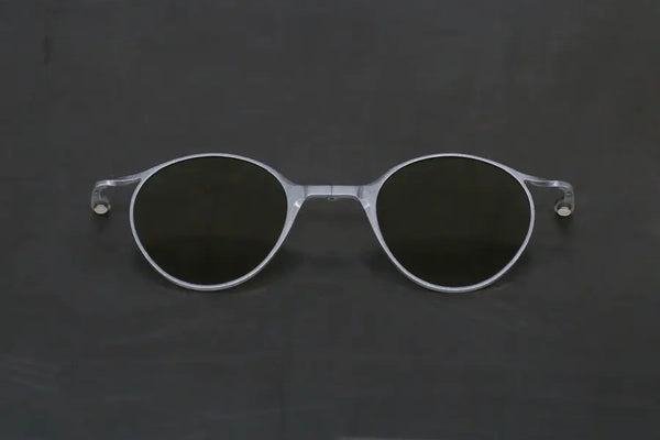 Rigards RG1038 Collection Detachable Double-Layer Plain Sunglasses RG-RG1038ST CLIP-FGYL Retro Silver Frame Green Lenses CLIP